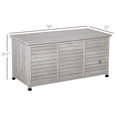 thumbnail image 3 of 75 Gallon Wooden Storage Box patio Deck Box Bench, Garden Backyard Outdoor Storage Container with Aerating Gap & Weather-Fighting Finish, Grey, 3 of 7