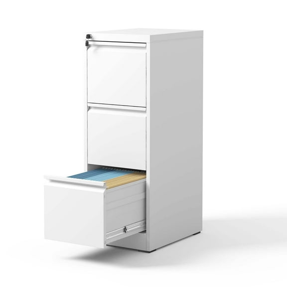 XUTUMM 3-Drawer Locking Vertical File Cabinet - Steel Filing Cabinet for A4/Legal/Letter Size, Office, Home
