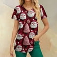 thumbnail image 5 of Garbnen Christmas Scrubs for Women Funny Xmas Printed V Neck Short Sleeve Fall Scrub Tops for Women Fitted Nurse Uniforms with Pocket S-5XL, 5 of 5