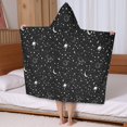 thumbnail image 5 of Black Star Planet Moon Pattern Hooded Bath Towel，50"x30" for Ages 3 To 12 Kids, Quick Dry Lightweight Soft Microfiber Hood Beach Towel Cover Up for Kids, 5 of 7