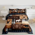 thumbnail image 2 of Castle Fairy Safari Deer Bear Queen Comforter Set,Geometric Plaid Bedding Comforter Set, 2 of 8