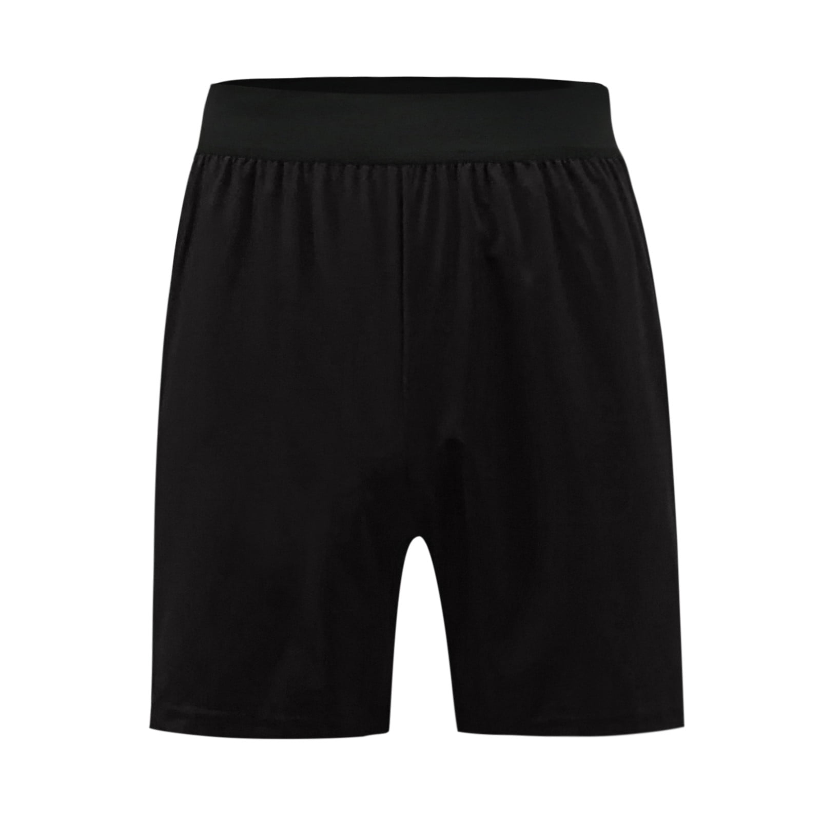 Mens Shorts Adult Male Mens Basketball Short Male Summer Casual Breathable Solid Short Pant Elastic Waist Short Pant Pocket Short Clothes Black XXL Walmart