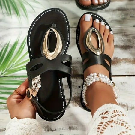 

Women s Design Flat Sandals Casual Clip Toe Summer Shoes Lightweight Buckle Strap Sandals