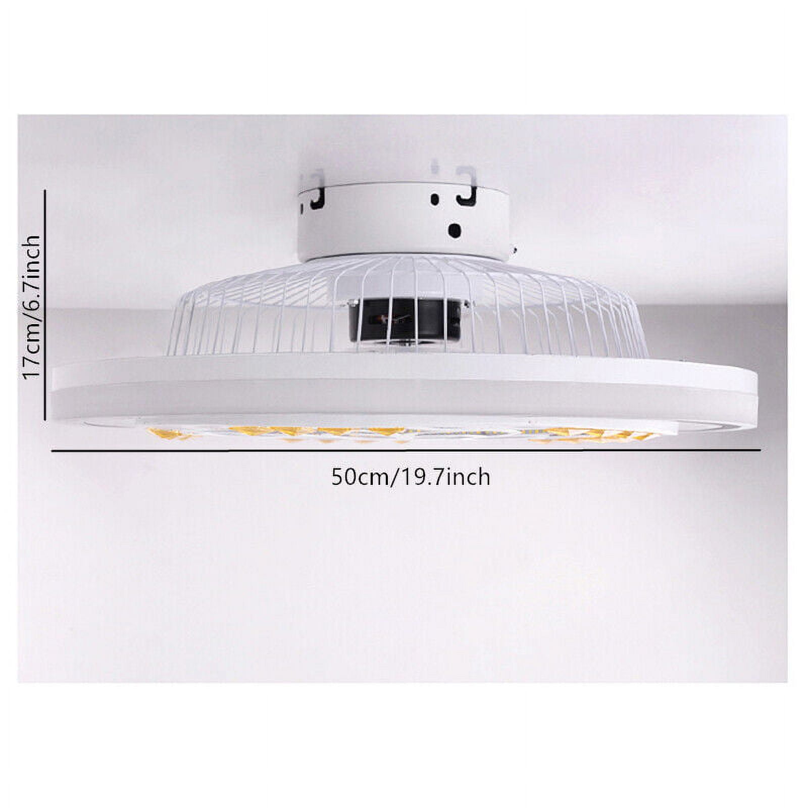 20'' Fandelier Ceiling Fans with Lights Invisible Bedroom Ceiling Fan Light Led Ceiling Fan with Lights Bladeless Fan Ceiling Light +Remote for Indoor Bedroom Living Room Kitchen Home