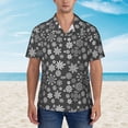 thumbnail image 2 of Susaid simple white Snowflake Print Short Sleeve Shirts Button Down Casual Shirts Summer Beach Aloha Button Down Short Sleeve for Men ,Medium, 2 of 7