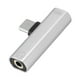 thumbnail image 2 of Convertidor de carga USB para auriculares 2 en 1 tipo C a conector Jack de 3,5 mm Transversor multifunción plateado, 2 of 5