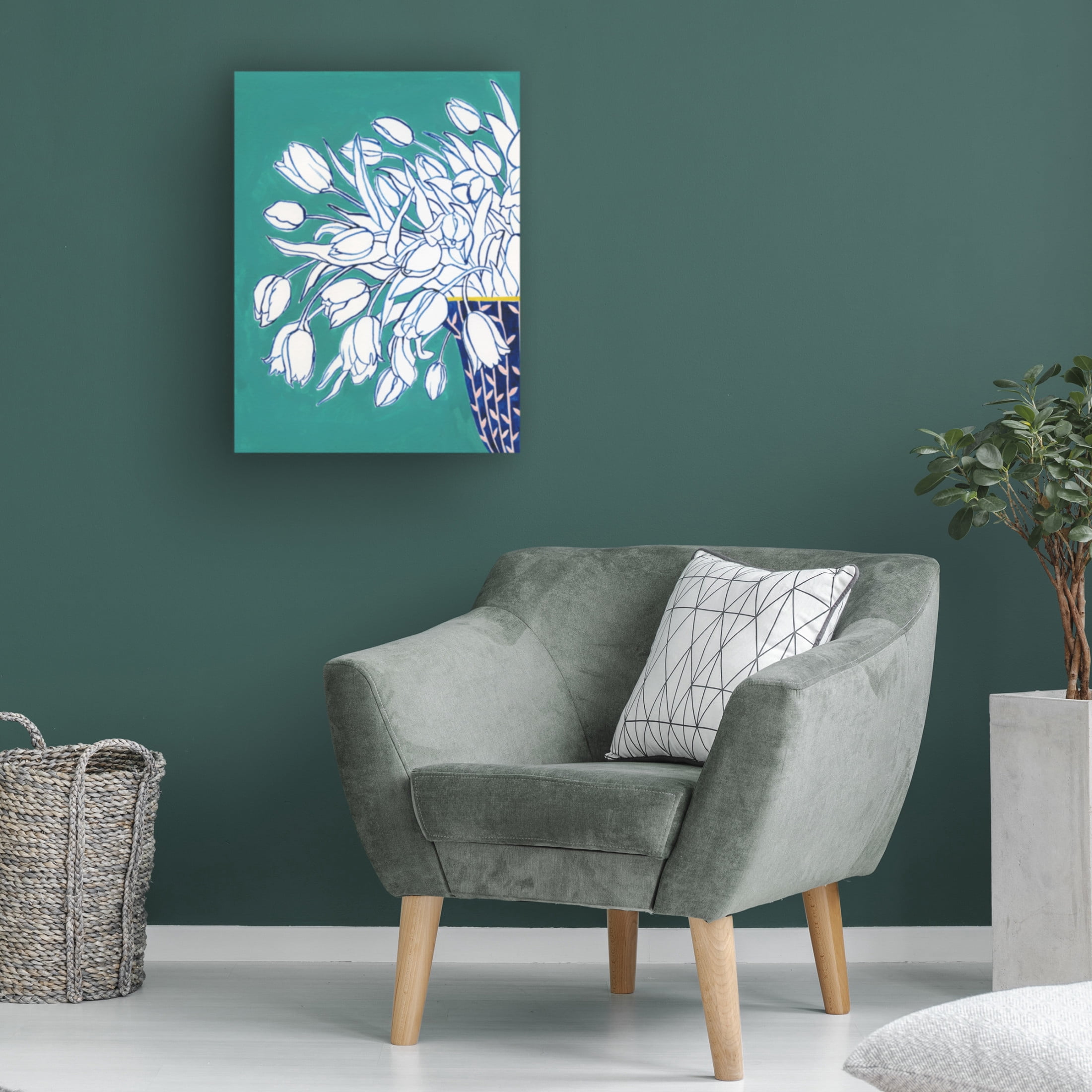 Trademark Fine Art Grace Popp  Turquoise Tulip Bouquet I Canvas Wall Art