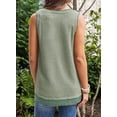 thumbnail image 3 of SHEWIN Tank Top for Women Casual Waffle Knit Summer Sleeveless Shirts Loose Fit Solid Color Trendy Scoop Neck Tops, 3 of 4