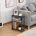 thumbnail image 2 of Small Side Table with Magazine Rack - Retro Industrial Design, 2 of 9