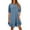 Blue, variant on Female Petite Dresses for Women 2024 Women Fashion Solid Retro Cotton and Linen Mid Sleeve Round Neck Loose Wide Hem Dress Womens Casual Dresses A Line Dresses for Women