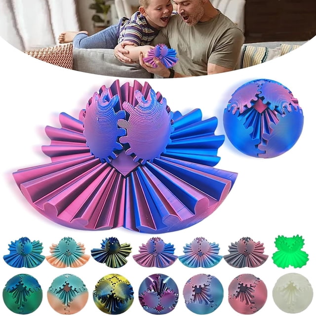 Juguete antiestrés con forma de cubo o bola giratoria con impresión 3D: perfecto para el estrés y la ansiedad, juguete antiestrés relajante, juguete de escritorio, ideal para necesidades sensoriales