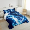 thumbnail image 4 of Erosebridal Blue Wolf Comforter Set King Adults,Galaxy Constellation Bedding Set Bedroom Decor,Safari Bedding Comforter Sets Exotic Bohemian Style Quilt Bed Set 3Pcs, 4 of 5
