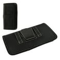 thumbnail image 6 of For Apple iPhone 14 Pro Max Rugged Canvas Cellphone Belt Clip Cover Holster Pouch Holder with Belt Loops Universal Horizontal Carrying Case - Black, 6 of 6