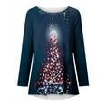 thumbnail image 4 of Patlollav Tunic Tops for Women Long Sleeve Floral Casual Shirts Christmas Tree Print Pullover Blouse, 4 of 6