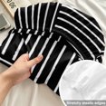thumbnail image 4 of Twin XL Size Fitted Sheet Set - Black Boho 2 Piece Bedding Sets 16" Deep Pocket Fitted Sheet with 1 Pillowcases, Abstract Geometric Curves Lines Mminimalist Brushed Microfiber Hotel Luxury Bed Sheets, 4 of 9