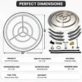 thumbnail image 2 of Dreffco Stainless Steel HIGH CAPACITY Fire Pit Burner Pan & Ring Pro Kit for Natural Gas, 36-Inch Pan, 30-Inch Ring, 250,000 BTU Max, 2 of 10
