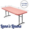 thumbnail image 6 of Lann's Linens 72'' x 30'' Fitted Vinyl Tablecloth w/ Flannel Backing, Red Checkered, 6 of 7