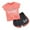 F-RD1102, variant on Toddler Kids Summer Activewear Sets Boys Girls Sportswear Short Sleeve T-Shirt With Shorts Running Outfits Breathable Comfortable Play Clothes Solid Color Versatile Infants Dailywear