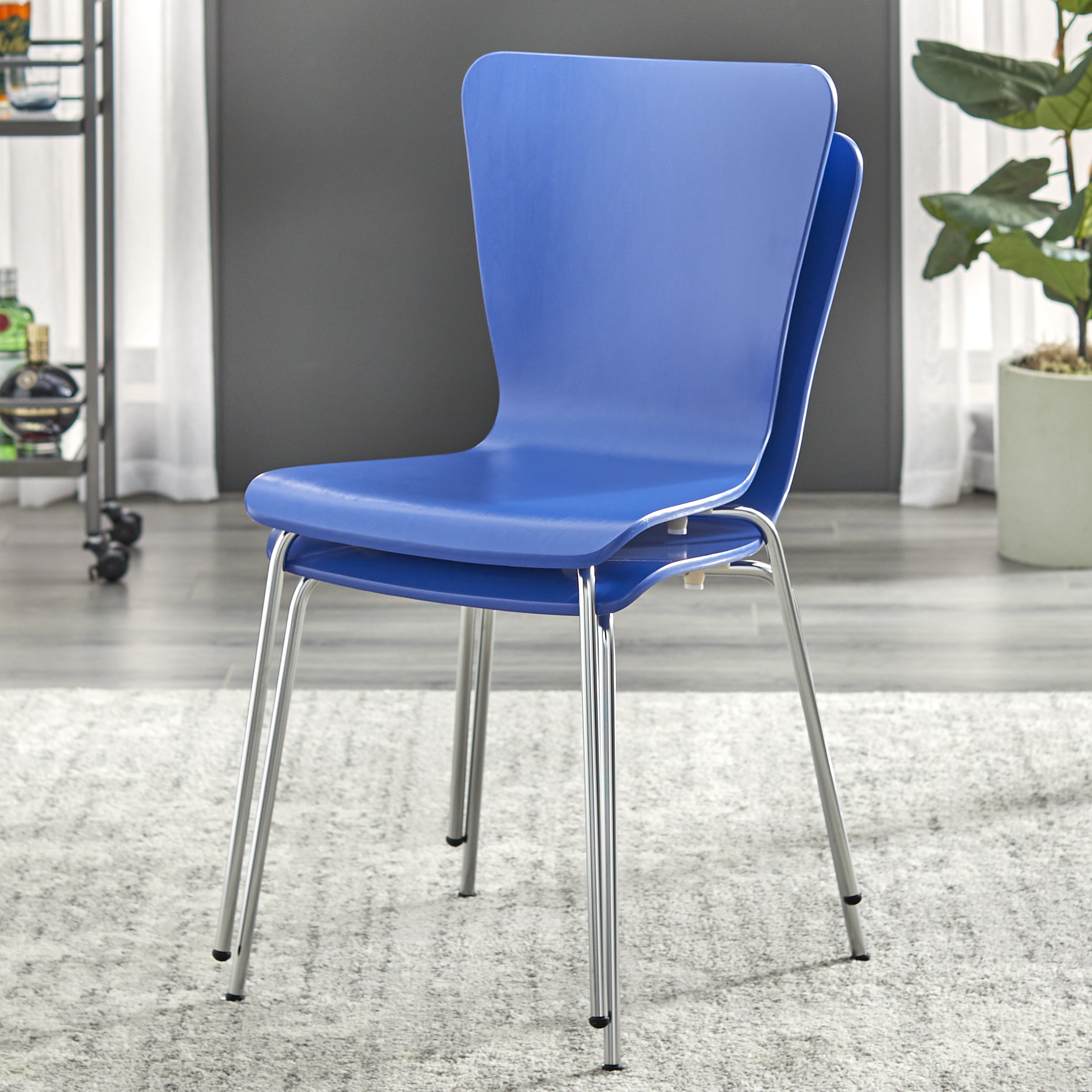 Pisa Bentwood Chair, Set of 2, Blue
