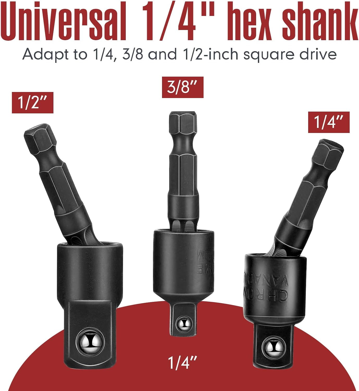 23Pcs Flexible Drill Bit Extension Set 2pc 105° Right Angle Drill Bit Attachment,3pc 1/4, 3/8, 1/2" Hex Adapter Socket,6pc Drill Bit Holder, 10 Short Screwdriver Bits