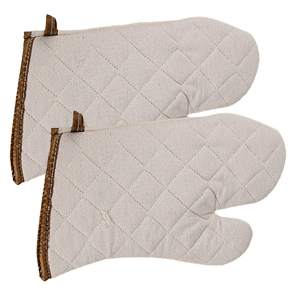Lubelski 1 Pair Oven Mitts Insulated Protective White Non-slip Oven Baking Mittens Household Supplies