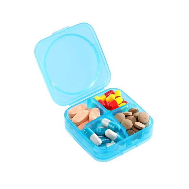 Pill Box Weekly Organizer with Independent Sealing Buckles Design Pill Container Large Capacity Transparent Case for Travel And Home