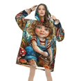 Colorful fruit girl Adults can wear blanket hoodiesushi oversized