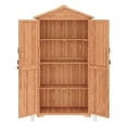 thumbnail image 7 of BELLEZE Outdoor Storage Shed with 4 Removeable Shelves, Wooden Garden Shed Lockable Tool Cabinet with Waterproof Roof, Outside Tall Tool Shed for Patio Backyard Lawn Yard - Wood, 7 of 7
