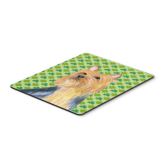 "Silky Terrier St. Patricks Day Shamrock Portrait Mouse Pad Hot Pad or Trivet"