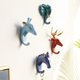 thumbnail image 5 of Lindo animal para la cabeza pegatina gancho para pared ropa percha bolso de mano sombrero para llavero para la habitación del hogar suministros decorativos, 10*9,5 cm, negro Feliz Sencillez, 5 of 5