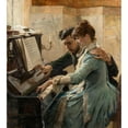 thumbnail image 3 of Albert Edelfelt 12x13 Black Modern Framed Museum Art Print Titled - At the Piano (1884), 3 of 5