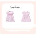 thumbnail image 3 of Emy Dola 2-7T Little Girls Lapel Collar Cotton Dress Short Sleeve Foral Bunny Applique A-line Summer Dresses, 3 of 8