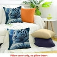 thumbnail image 4 of ZFLMY Tiger Pillow Covers Jungle Wild Animal Plants Firefly Decor Cushion Covers for Kids Teens Adults Starry Moon Night Sky Print Pillow Cases for Living Room Office 18x18in, 4 of 5