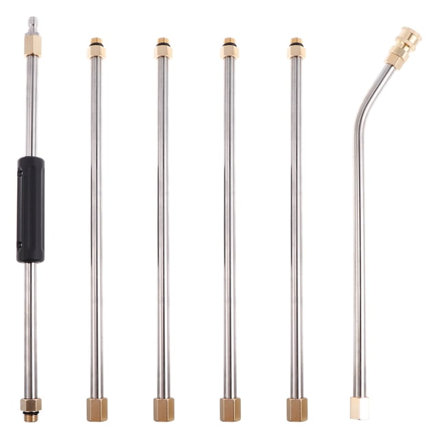 CIMAXIC 6pcs Car Washing High Pressure Washer Extension Rod Cleaner Rod Tools for Home Store (Silver),15.75"X0.39"X0.39"