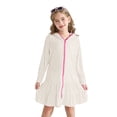 thumbnail image 3 of EnJoCho Girls Hooded Terr𝗒 Cover Up Swimsuit With Sunglasses Zipper Swim Dress Short Sleeve Ruffl𝖾 Coverups Bathing Suit Swimwear, 3 of 9
