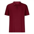 thumbnail image 1 of Mens Patchwork Button-Up Short Sleeve Stand Collar Top Stand Collar Top/Shirt, 1 of 4