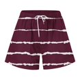 thumbnail image 4 of uublik Shorts for Women with Pockets Loose Drawstring Super Soft Casual Shorts Wine, 4 of 4