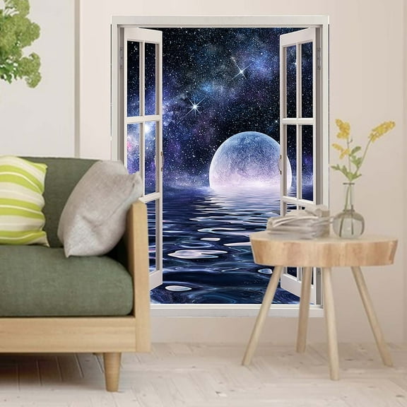 Kids Stickers,3D Window Starry Sky Frosted PVC Sticker Children's Room Bedroom Decorative Wall Sticker Living Room Bedroom Decorative Wall Sticker