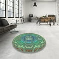 thumbnail image 4 of Ahgly Company Machine Washable Indoor Square Transitional Algae Green Area Rugs, 3' Square, 4 of 7