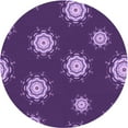thumbnail image 1 of Ahgly Company Tapis d'Intérieur Rond Lavable en Machine Iris Violet Transitionnel, 8 Pieds Rond, 1 of 7