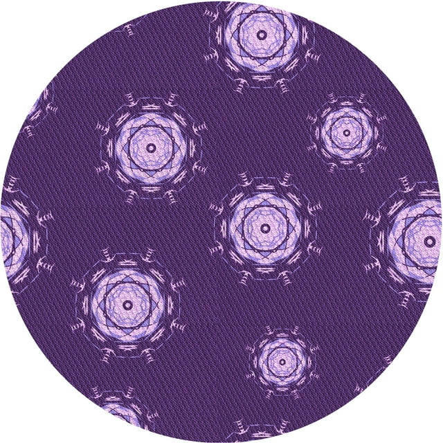 Ahgly Company Tapis d'Intérieur Lavable en Machine Carré Transitionnel Violet Iris Violet, 3 Pieds Carré
