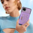 thumbnail image 5 of Nalacover Wallet Crossbody for Samsung Galaxy A12 5G Phone Case with Lanyard Strap Credit Card Holder, PU Leather Protective Handbag Purse Kickstand Bling Diamond Cover Women Girl, Purple, 5 of 10