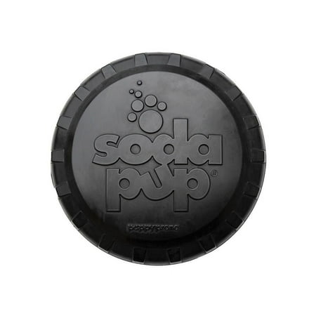 UPC: 0810216022341 | SodaPup Natural Rubber Magnum Bottle Top Flyer – Dog Flying Disk – Fetch Toy – Tough Rubber for Heavy Chewers – Black – Large