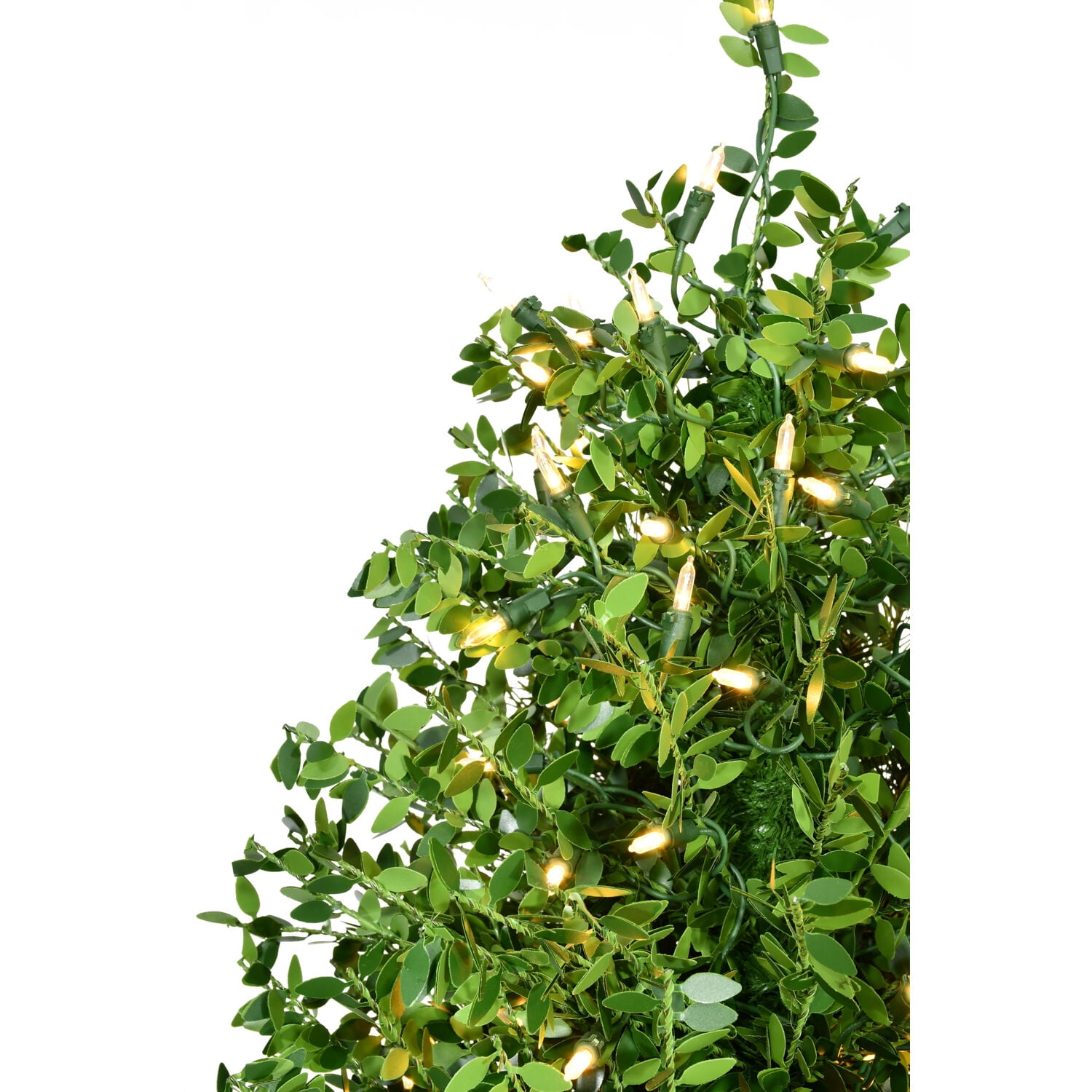 Fraser Hill Farm Set of 2 Boxwood Tree in Black Pot, 36 Inches Tall | Great Outdoor Holiday Decor | Faux Tree with Warm White LED Lights | FFBXPT036-5GR1/S2