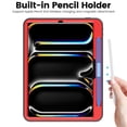 thumbnail image 4 of Allytechgroup iPad Pro 11 Inch 2024 Case, Multi Angle Viewing Stand Auto Sleep Wake Build In Screen Protector Shockproof Protective Flip Case Cover for Apple iPad Pro 11" M4 2024, Red, 4 of 10