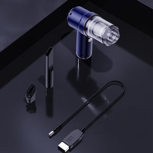 COFEST Nettoyeur à vide auto, Nettoileur à aspirateur portatif Nettourateur à vide haute puissance avec brosse multi-nez et plancher pour véhicule / bureau / Cheveux d'animal. Bleu