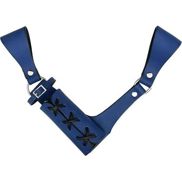 Mythrojan Medieval Right Hand Leather Sword Frog Universal Rapier Broadsword and Cutlass - Blue
