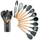 thumbnail image 1 of Utensilios de cocina de silicona con mango de madera de colores para el hogar, juego de 11 piezas, utensilios de cocina, 1 of 6