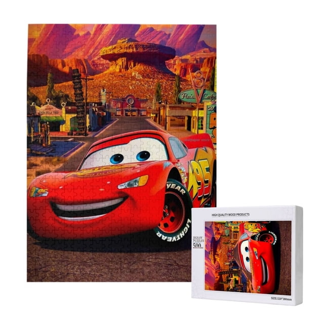Rompecabezas de madera de Rayo McQueen: adecuado para niños y adultos, rompecabezas para niños y niñas, juguetes de juego de entretenimiento con rompecabezas, talla única