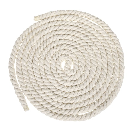 Uxcell 0.47" x 14.8 Feet Beige Cotton Rope 3 Strand for DIY Wall Hanging Knotting
